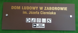 tablica informacyjna Dom Ludowy w Zaborowie plansza