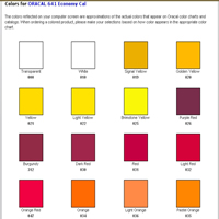 wzornic kolorów folii oracala